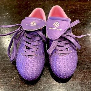 Girls size 10 soccer cleats purple and pink